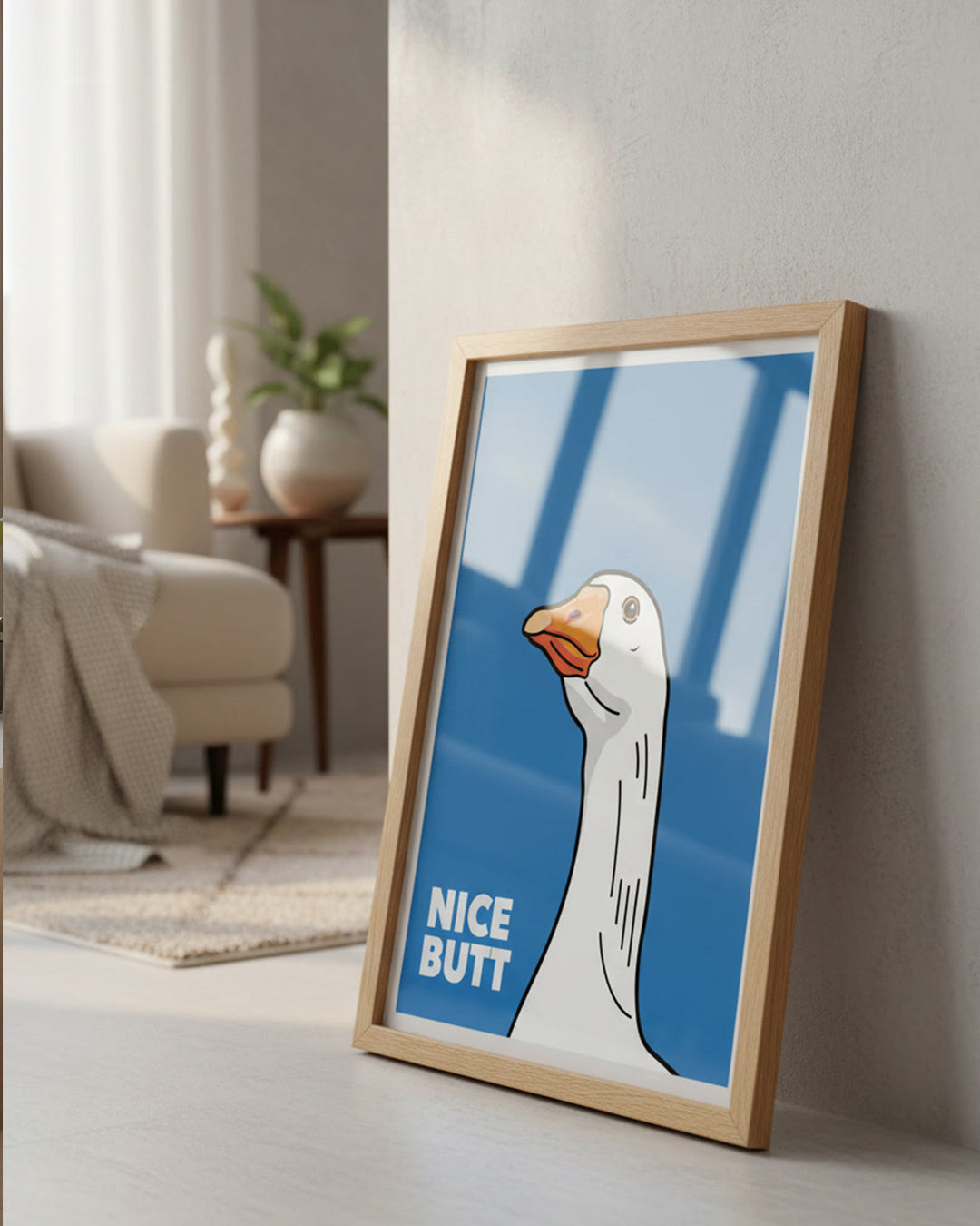 Funny Bathroom Poster Nice Butt – Humorvolles Wandbild im stilvollen Bad