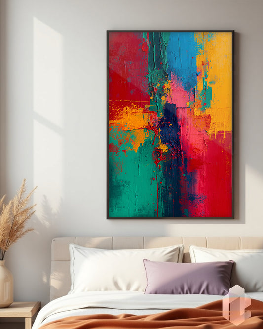 Gerahmtes Poster: Abstract Colors im Schlafzimmer