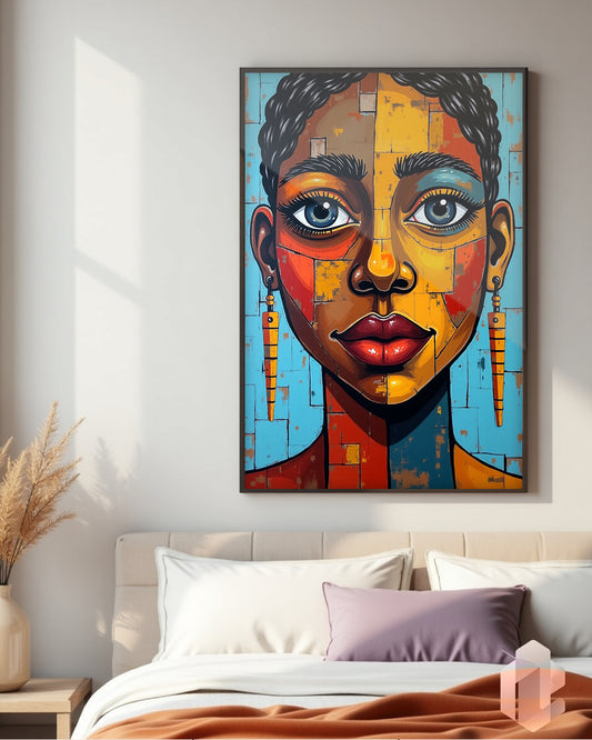Gerahmtes Poster: Motiv African Mosaik im Schlafzimmer