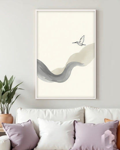 Gerahmtes Poster: Brushstring Mockup Couch