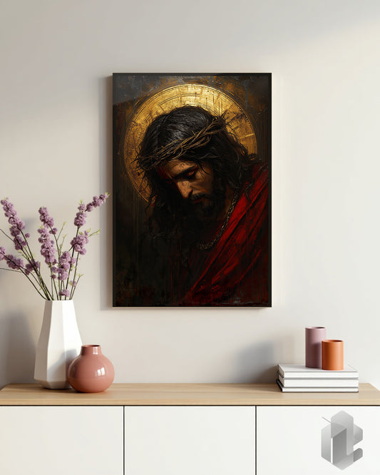 Gerahmtes Poster: Spiritual Icon auf Kommode