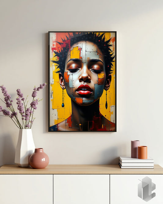 Gerahmtes Poster: Motiv Chromatic Soul auf Kommode