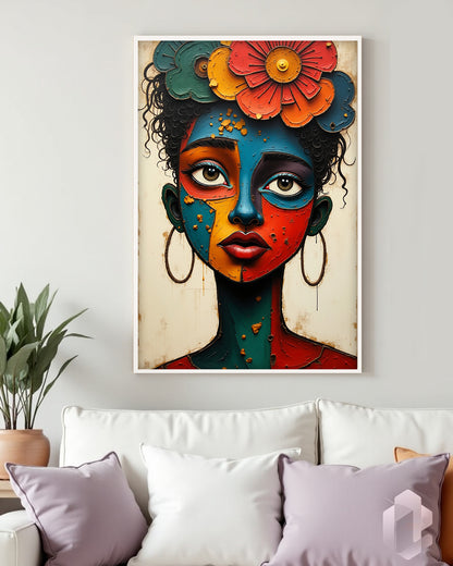 Gerahmtes Poster: Motiv Faces of Africa Mockup Couch