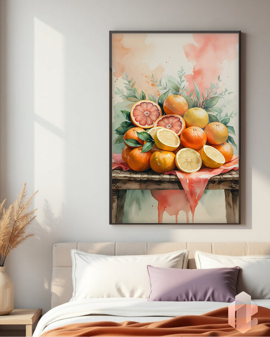 Gerahmtes Poster: Motiv Fruitful Stillness im Schlafzimmer