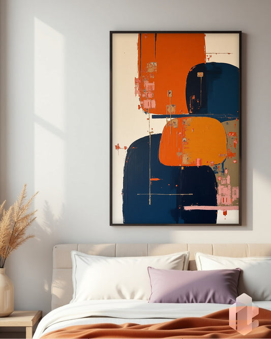 Gerahmtes Poster: Organic Shapes im Schlafzimmer