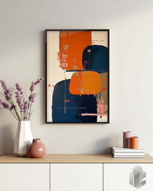 Gerahmtes Poster: Organic Shapes auf Kommode