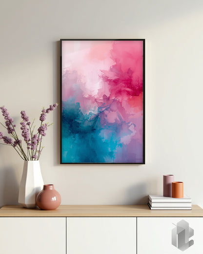 Gerahmtes Poster: Soft Bloom auf Kommode
