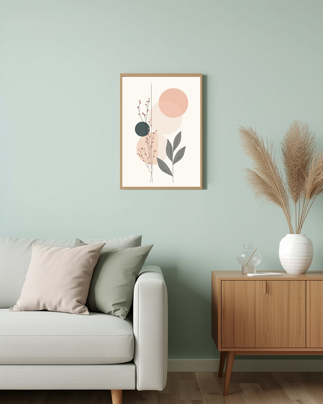 Geometrische Blätter „Round Shape Leafs II“: Minimalistische Kunst für einen modernen und eleganten Raum