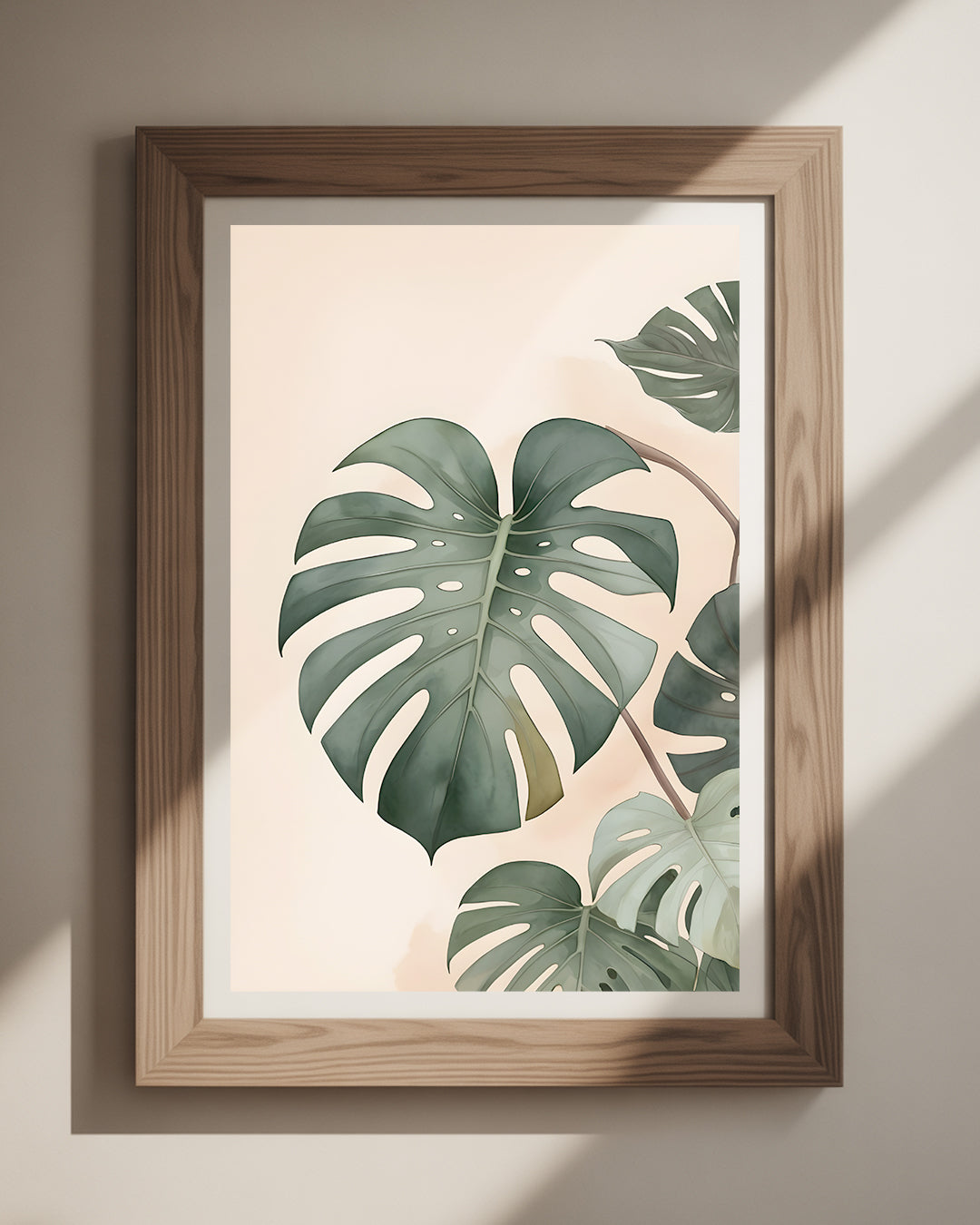 Monstera Poster als Kunstdruck 50x70 cm – tropisches Pflanzenbild für ein stilvolles Wohnzimmer oder Flur, ideal für Natur- und Pflanzenliebhaber.