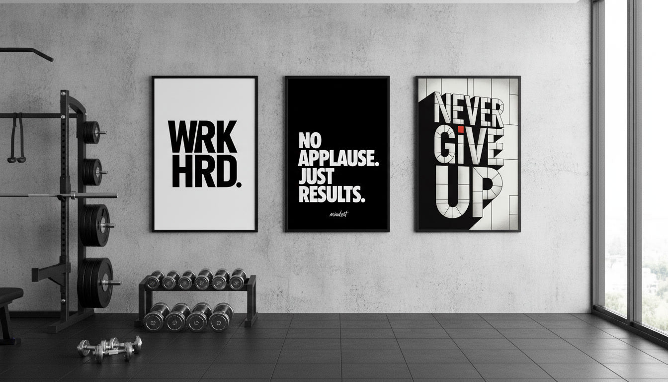 Motivierende Poster für Homegym oder Büro als Set
