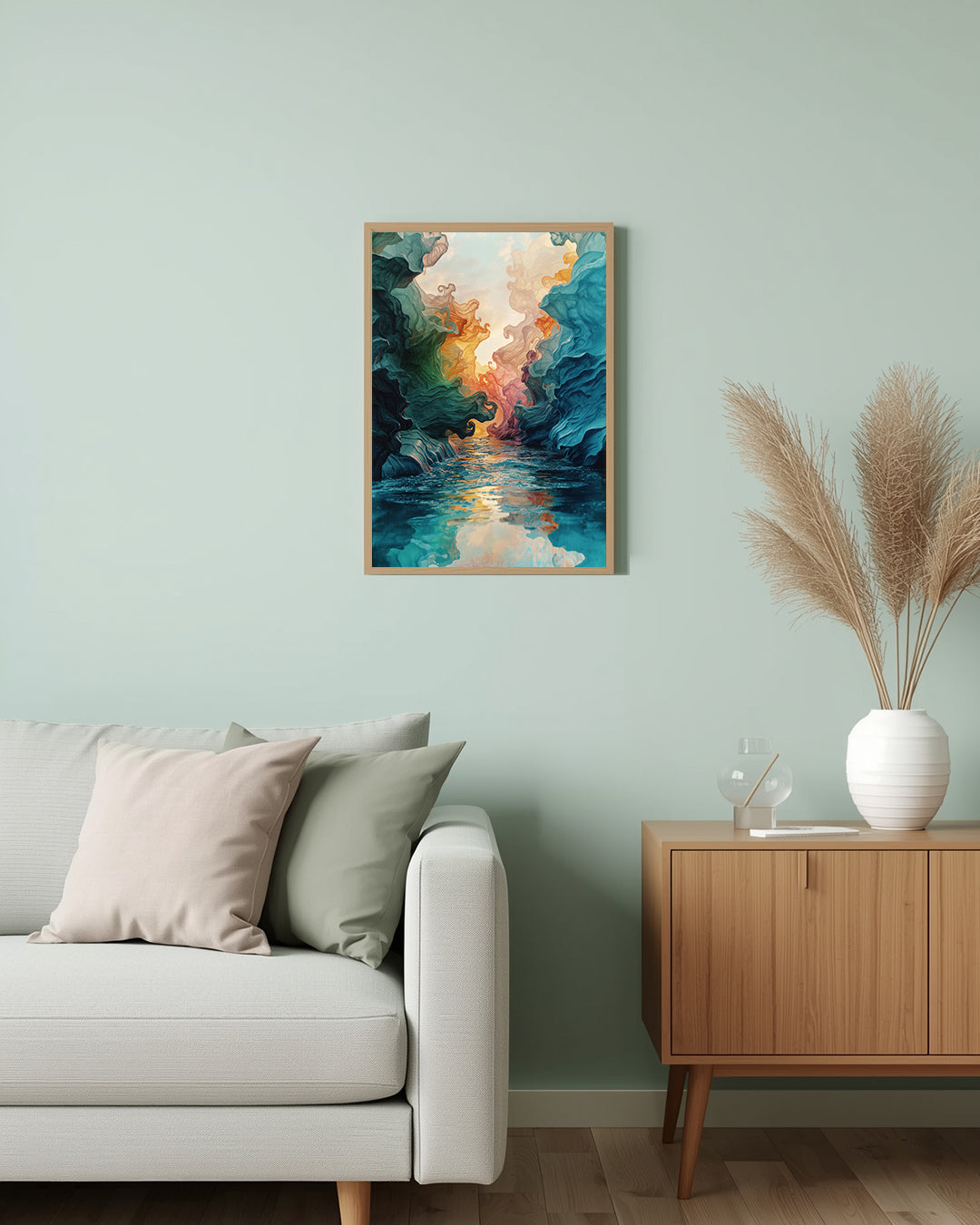 Abstraktes Poster „Nature Veins“ – perfektes Geschenk für Freunde, die Natur, Aquarellfarben und harmonische Einrichtung lieben.