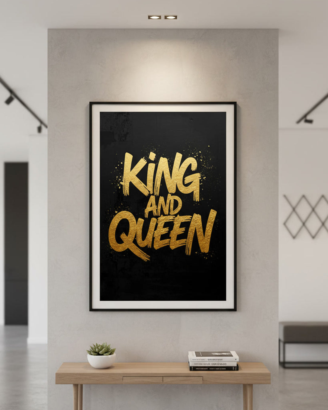 Pärchen Typografie Poster im eleganten Design aus Gold und Schwarz – perfekt für Schlafzimmer und Wohnzimmer 50x70cm.