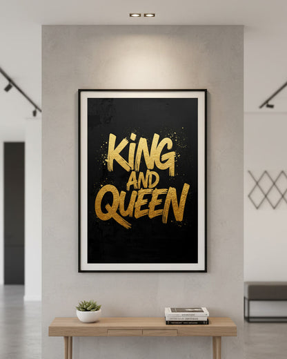 Pärchen Typografie Poster im eleganten Design aus Gold und Schwarz – perfekt für Schlafzimmer und Wohnzimmer 50x70cm.