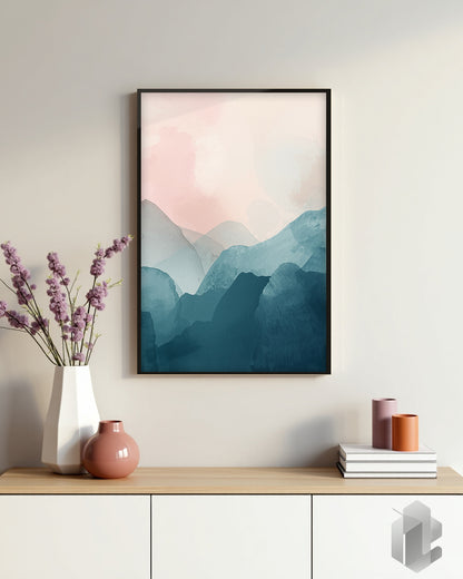 Poster „Calm Radiance“ – abstrakte Kunst in sanften Pastellfarben für Wohnzimmer, Schlafzimmer, Flur oder Büro.