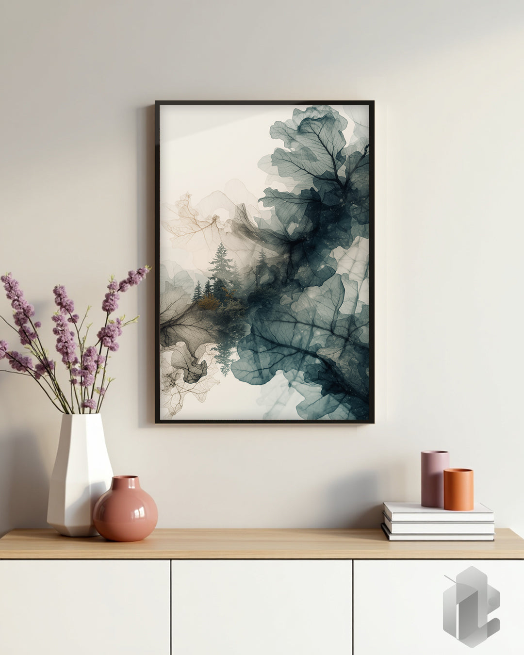 Poster „Forest Whispers“ – sanfte Waldmotive und Naturfarben für Wohnzimmer, Schlafzimmer, Flur oder Büro in 50x70cm.