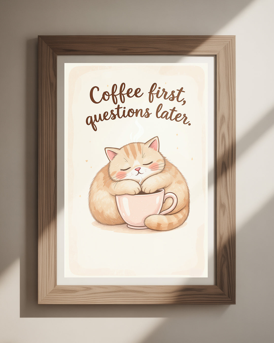 Lustiges Katzenposter mit schlafender Katze und dem Spruch ‘Nap Goals’ – humorvolle Wanddeko für Wohnzimmer oder Schlafzimmer, Poster 50x70 cm.