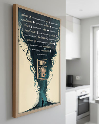 Think and Grow Rich Poster – Erfolgsregeln als modernes Wandbild fürs Büro