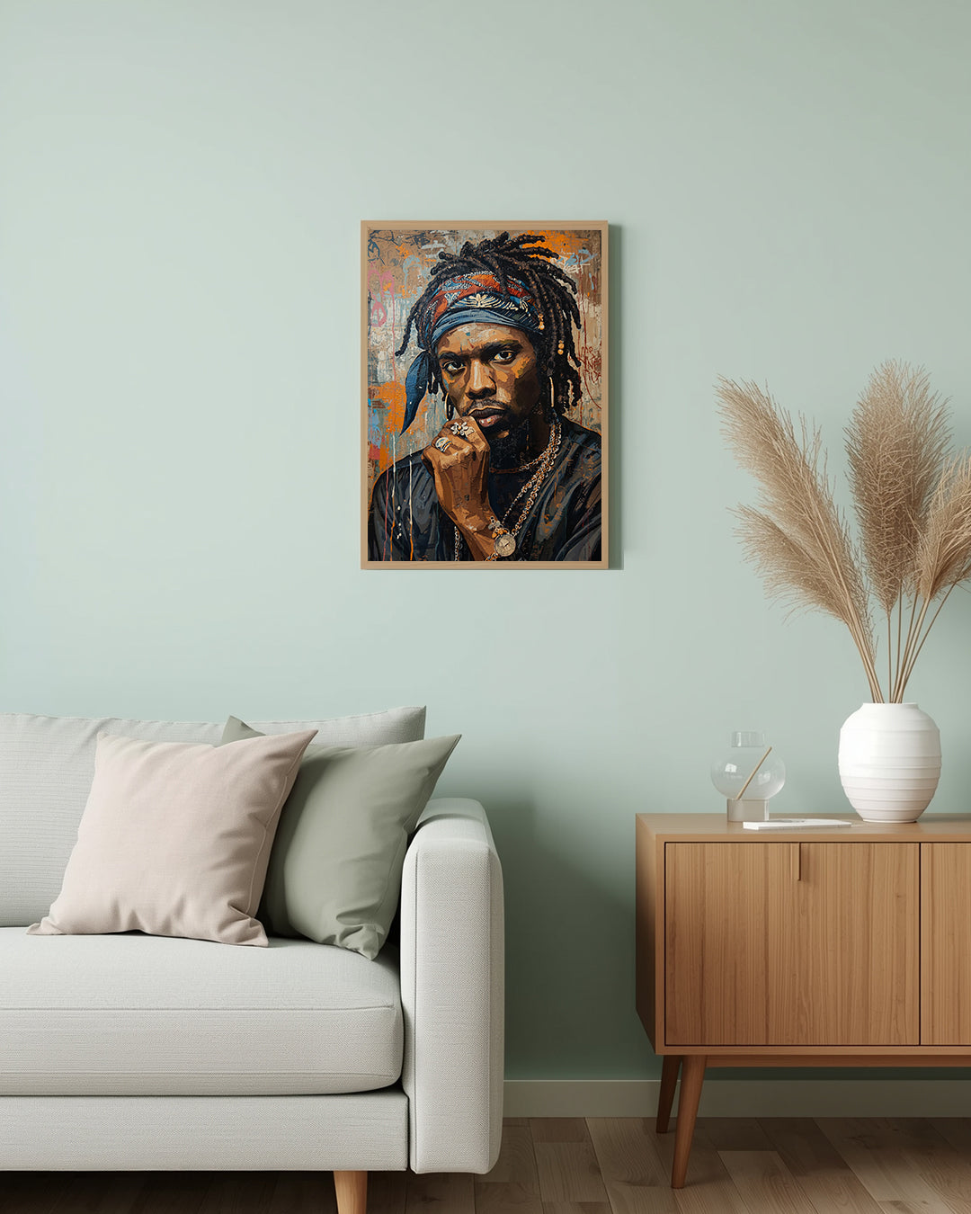 Urbanes Rapper-Poster „Rapper Portrait II“ für kreative Wandgestaltung im Hip-Hop Look