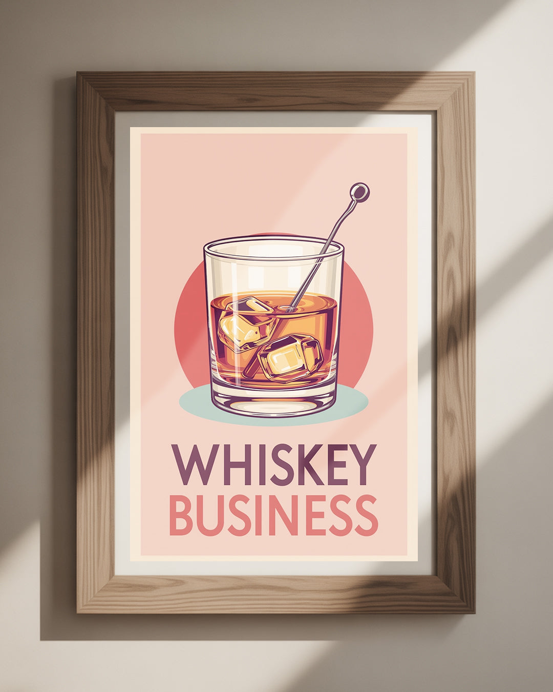 Whiskey-Poster mit Spruch ‘Whiskey Business’ – lustiges Wandbild für Bar, Wohnzimmer oder Home-Office, Poster 50x70 cm