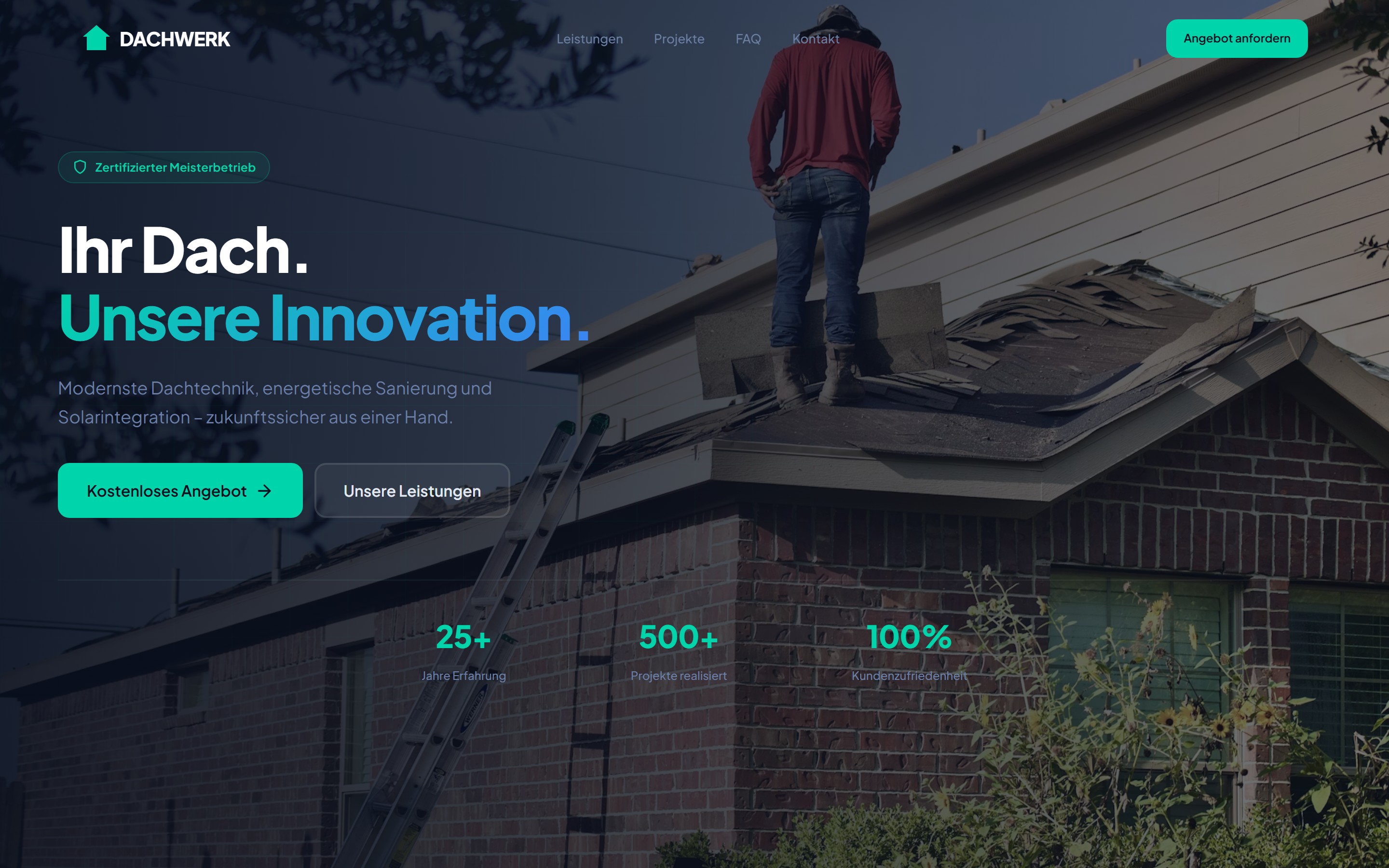 Dachdecker Website Template Vorschau